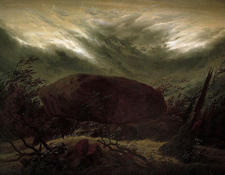 Caspar David Friedrich Hunengrab im Herbst Sweden oil painting art